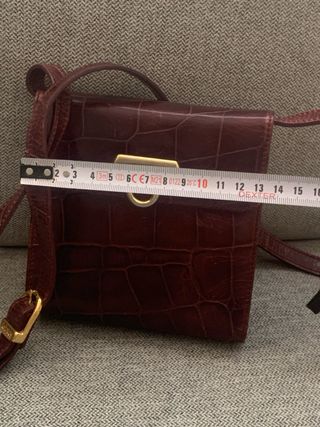 Bolso Piel Cocodrilo Patterson Dorado