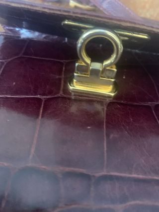 Bolso Piel Cocodrilo Patterson Dorado