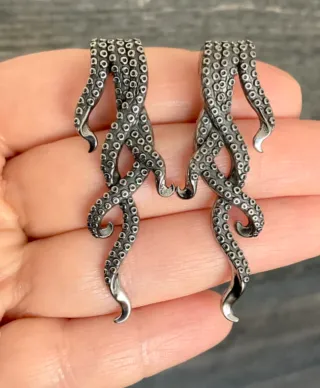 Pendientes Pulpo Plateados