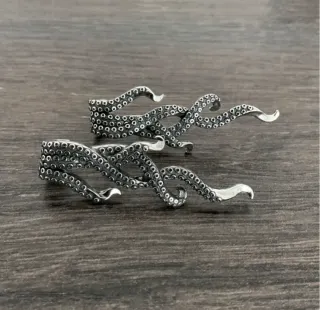 Pendientes Pulpo Plateados