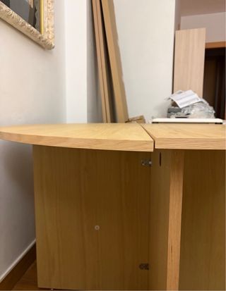 Mesa redonda comedor plegable madera