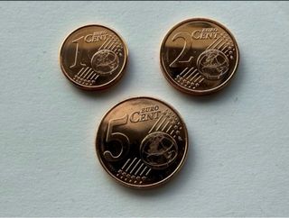 Trío Monedas Chipre 2023 - 1, 2, 5 céntimos