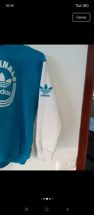 Sudadera Adidas Originals Azul y Blanca M/L NIÑOS