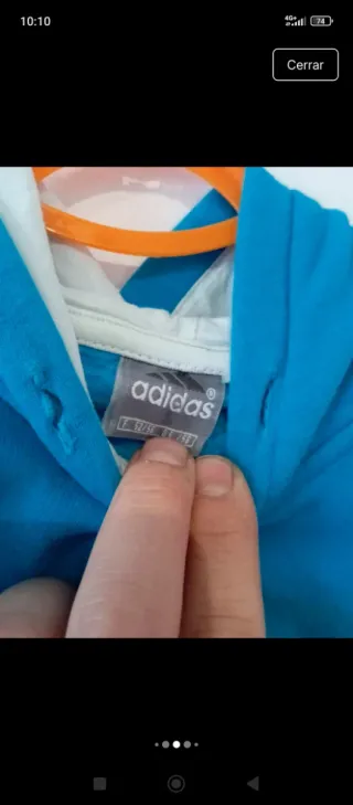 Sudadera Adidas Originals Azul y Blanca M/L NIÑOS