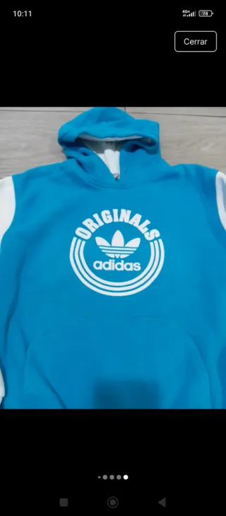 Sudadera Adidas Originals Azul y Blanca M/L NIÑOS