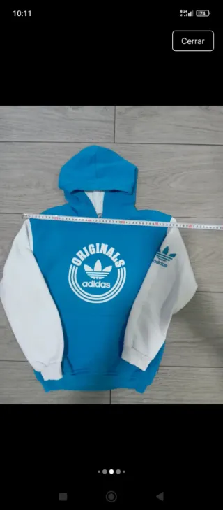 Sudadera Adidas Originals Azul y Blanca M/L NIÑOS