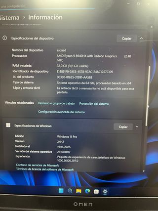Portátil HP OMEN 16-AP0036NS-CM R9-8940HX #222CNY