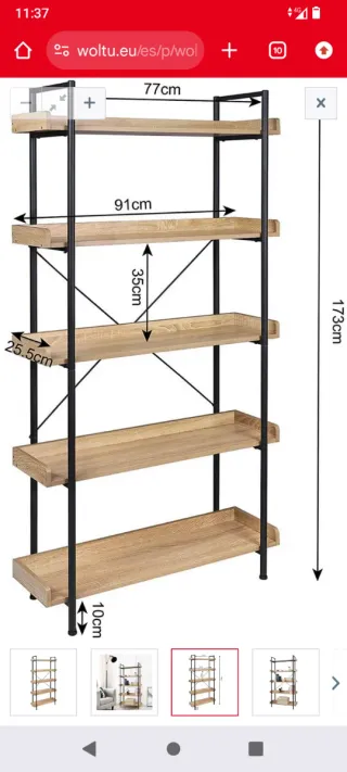 Estantería Woltu Madera y Metal