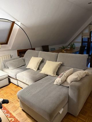 Sofá  chaise longue gris