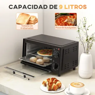 Mini Horno Eléctrico Negro