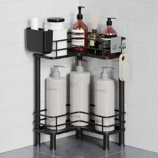2 Estantes de Ducha Negro