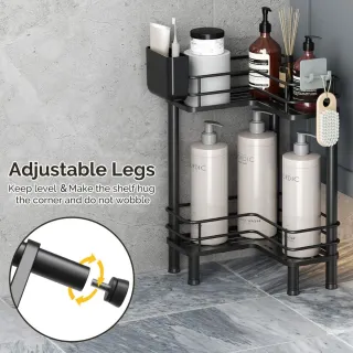 2 Estantes de Ducha Negro