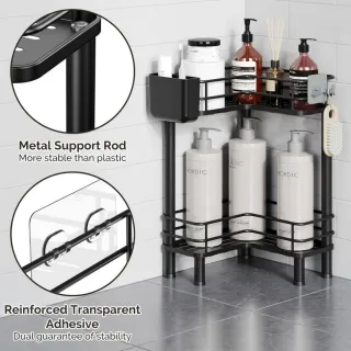 2 Estantes de Ducha Negro