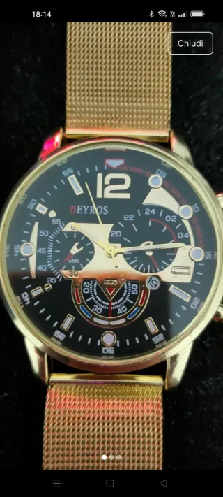 Orologio EYROS oro e nero