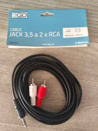 Cable Audio 3Go Jack 3.5mm a 2 RCA Macho