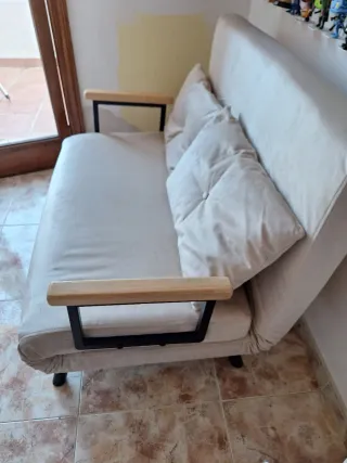 Sofá Cama HOMCOM Beige Terciopelo