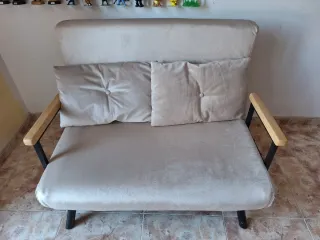 Sofá Cama HOMCOM Beige Terciopelo