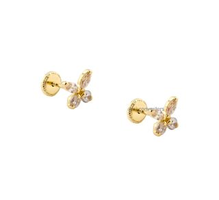 pendientes oro 18k con piedra