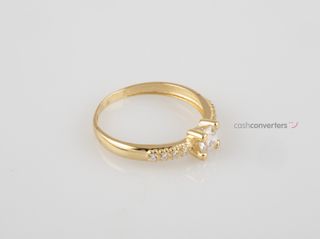 anillo oro 18k con piedra con circonita