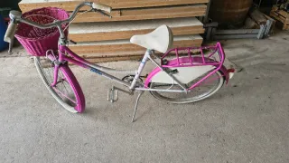 Bicicleta Clásica Rosa y Blanca