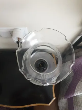 Lámpara de mesa cerámica y cristal