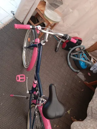 Bicicleta infantil rosa y azul