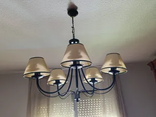 Lámpara de salón beige y verde