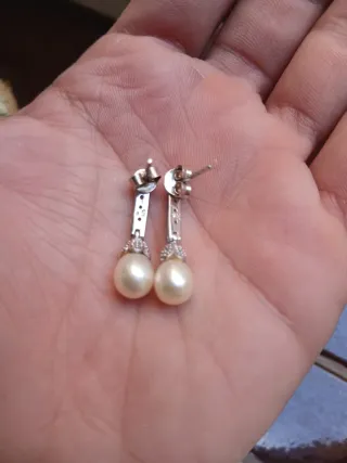 Pendientes de Plata con Perlas y Circonitas