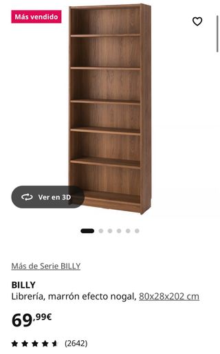 Librería Billy marrón efecto nogal