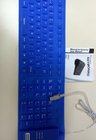 Teclado USB flexible azul