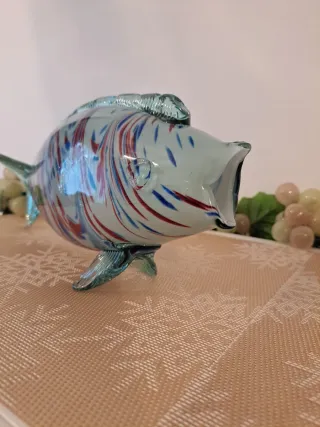 Pesce Decorativo in Cristallo Murano Multicolore