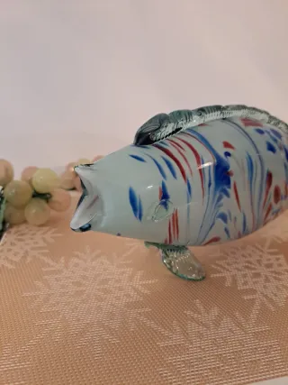 Pesce Decorativo in Cristallo Murano Multicolore