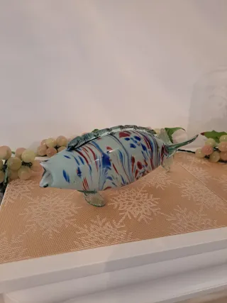 Pesce Decorativo in Cristallo Murano Multicolore