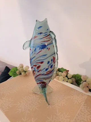 Pesce Decorativo in Cristallo Murano Multicolore
