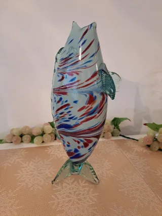 Pesce Decorativo in Cristallo Murano Multicolore