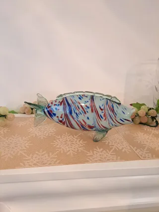 Pesce Decorativo in Cristallo Murano Multicolore