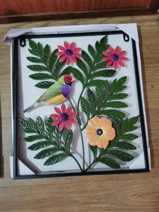 Quadro decorativo uccello e fiori