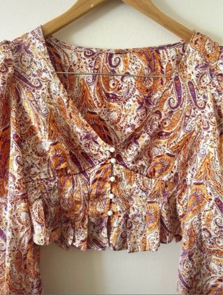 Blusa Paisley Naranja y Morada