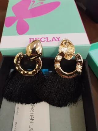 Pendientes Cristian Lay dorados y negros