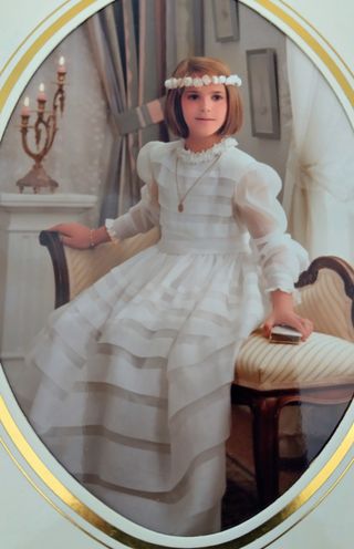 Vestido Comunión Niña Organza Natural