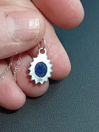 Colgante Plata Ley y cadena piedra lapizlazuli
