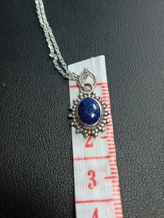 Colgante Plata Ley y cadena piedra lapizlazuli