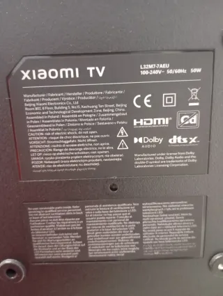 Televisión Xiaomi Negra 32".