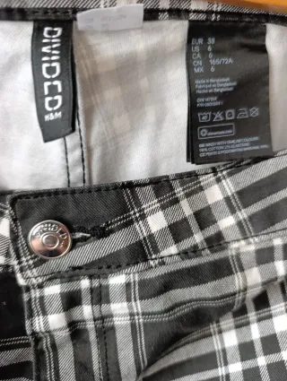 Pantalones cuadros blanco y negro talla 38