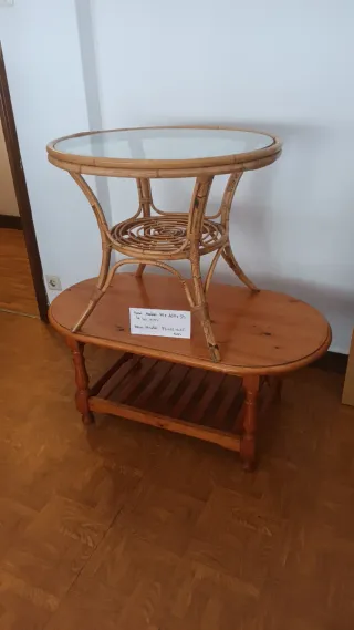 Mesas de centro madera y ratán