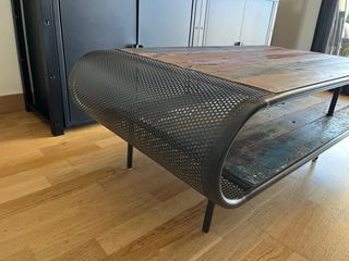 Mesa de centro Munduk vintage madera y metal