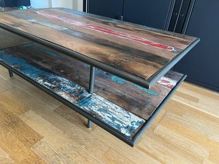 Mesa de centro Munduk vintage madera y metal