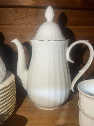 Juego café Santa Clara porcelana blanco completo