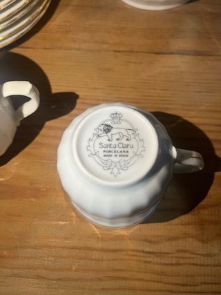 Juego café Santa Clara porcelana blanco completo