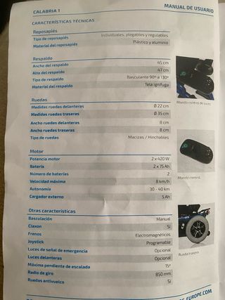Silla de ruedas eléctrica Calabria 1